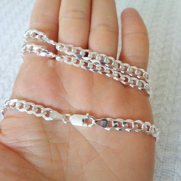 Twisted Mens Cuban Curb Chain 26 inch, 5.7mm Thick High Quality ITALY Necklace - Picture 5 of 6